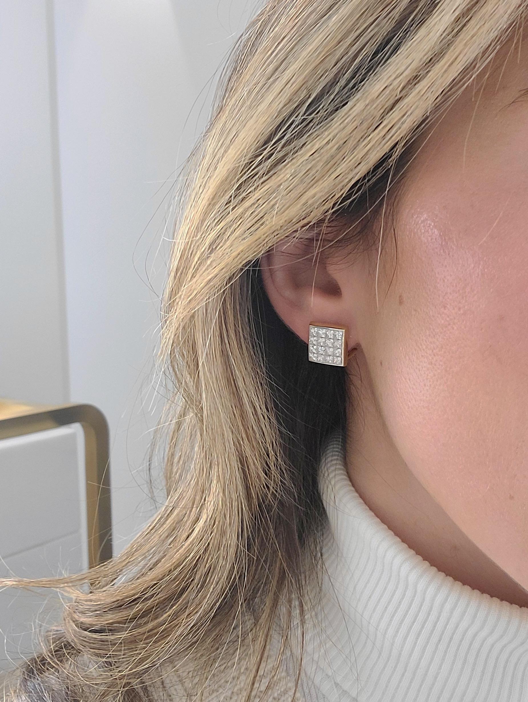 diamond earrings princess cut white gold