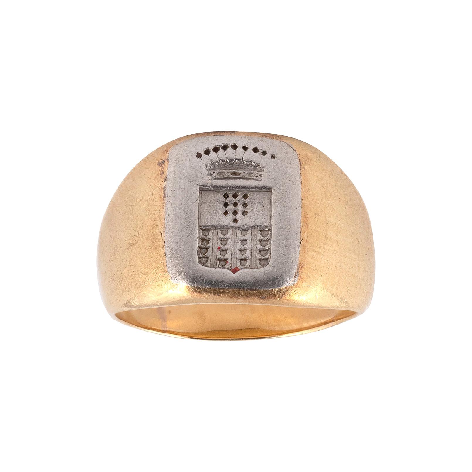 18kt Yellow and White Gold Signet Ring