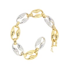 Bracelet en or jaune et blanc 18 carats avec diamants blancs