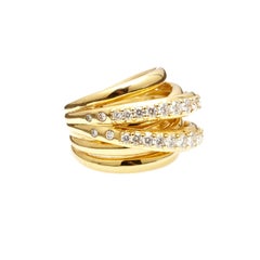 18kt Yellow Crossover Ring with 1.70ct of Diamonds