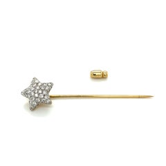18KT Yellow Gold 0.93 Ct. Diamond Star Stick Pin