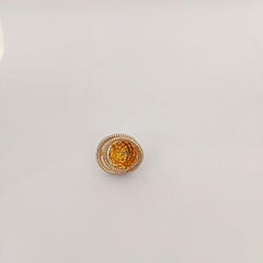 18 Karat Yellow Gold 15.97 Carat Citrine and Diamond Ring