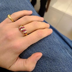 18 Karat Yellow Gold, 2.31 Carat Ruby and 1.10 Carat Diamond Cocktail Ring