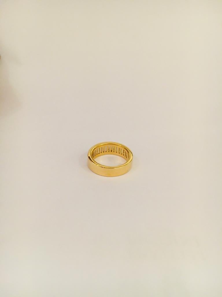 Baguette Cut 18kt Yellow Gold 7.80ct ring, White Diamonds 2.05ct , baguette cut, band ring For Sale