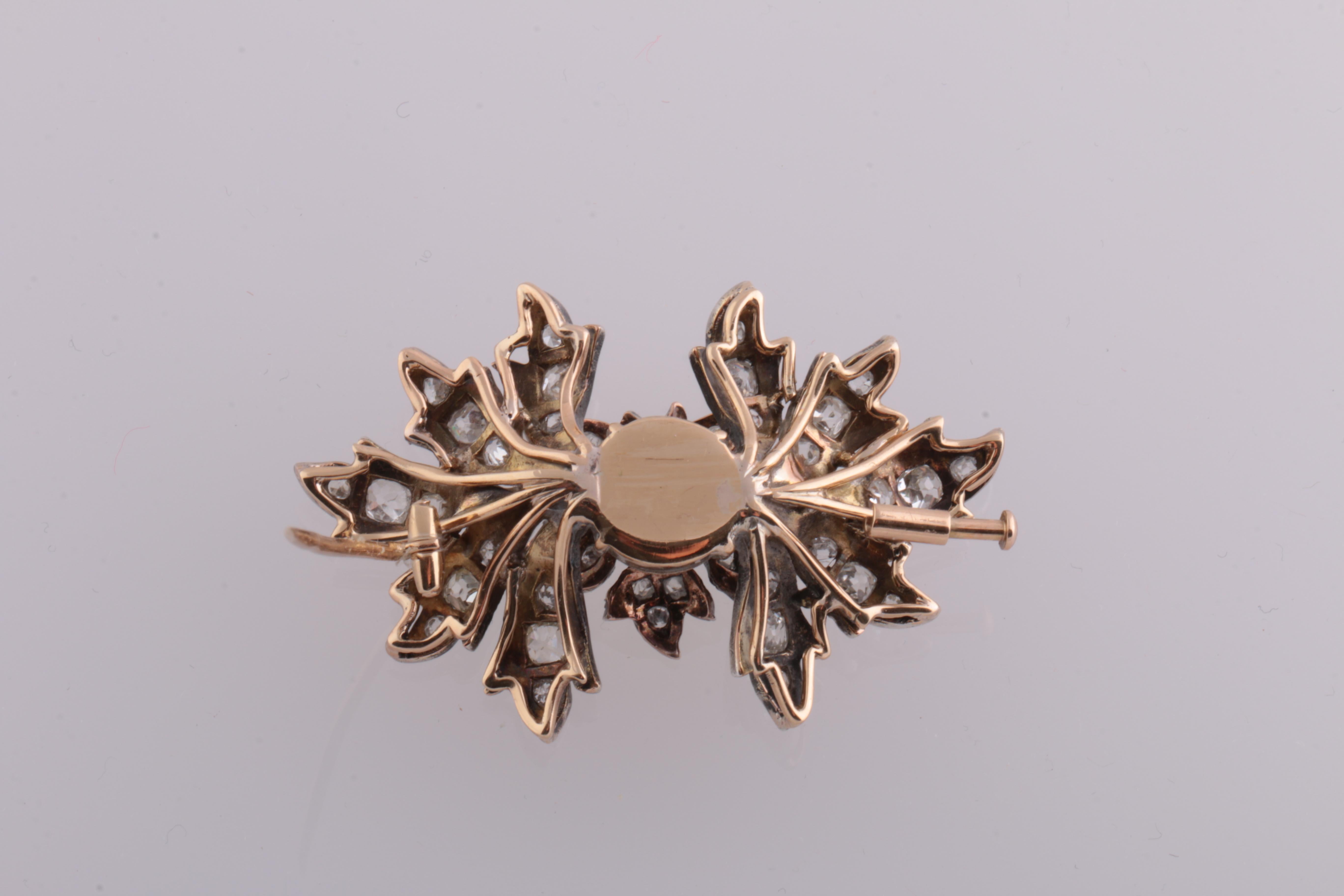 18K yellow gold and silver