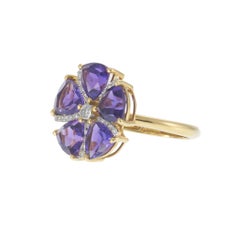 18KT Gelbgold Amethyst und Diamant Ring