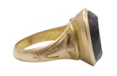 18 Karat Yellow Gold Amethyst Bishop's Ring