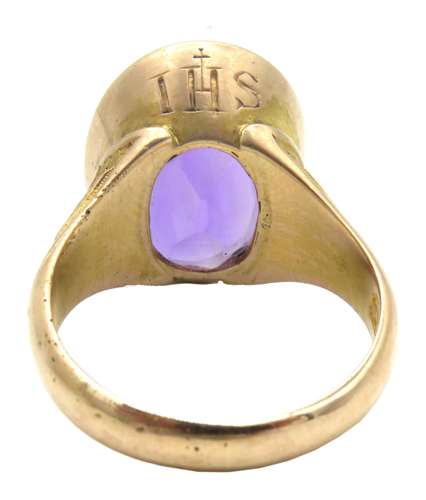 amethyst bishop ring