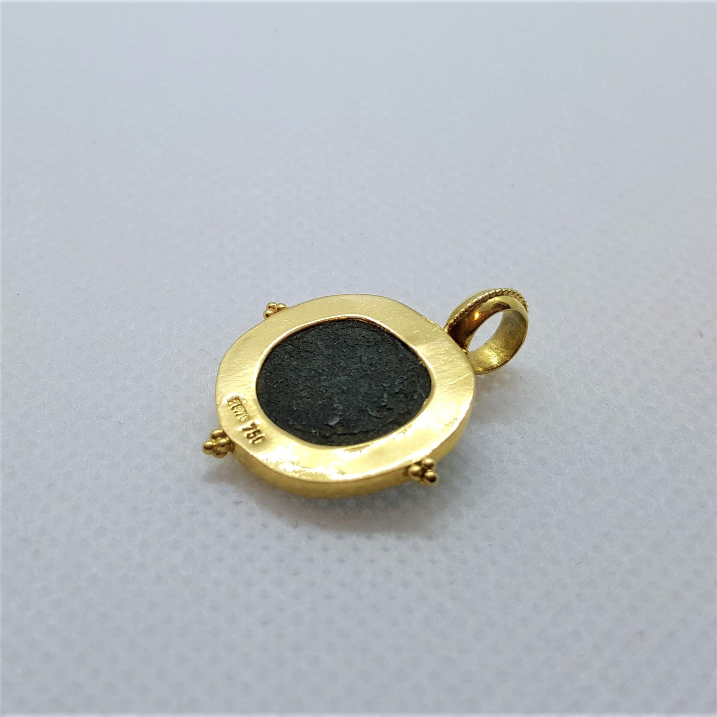 gold coin bezel pendant