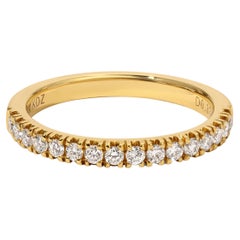 Bague à demi-anneau en or jaune 18 carats et diamants 0,33 carat