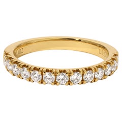 18 Karat Yellow Gold and 0.54 Carat Diamond Half Band Ring