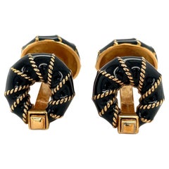A Link in oro giallo 18KT e onice nero a barretta