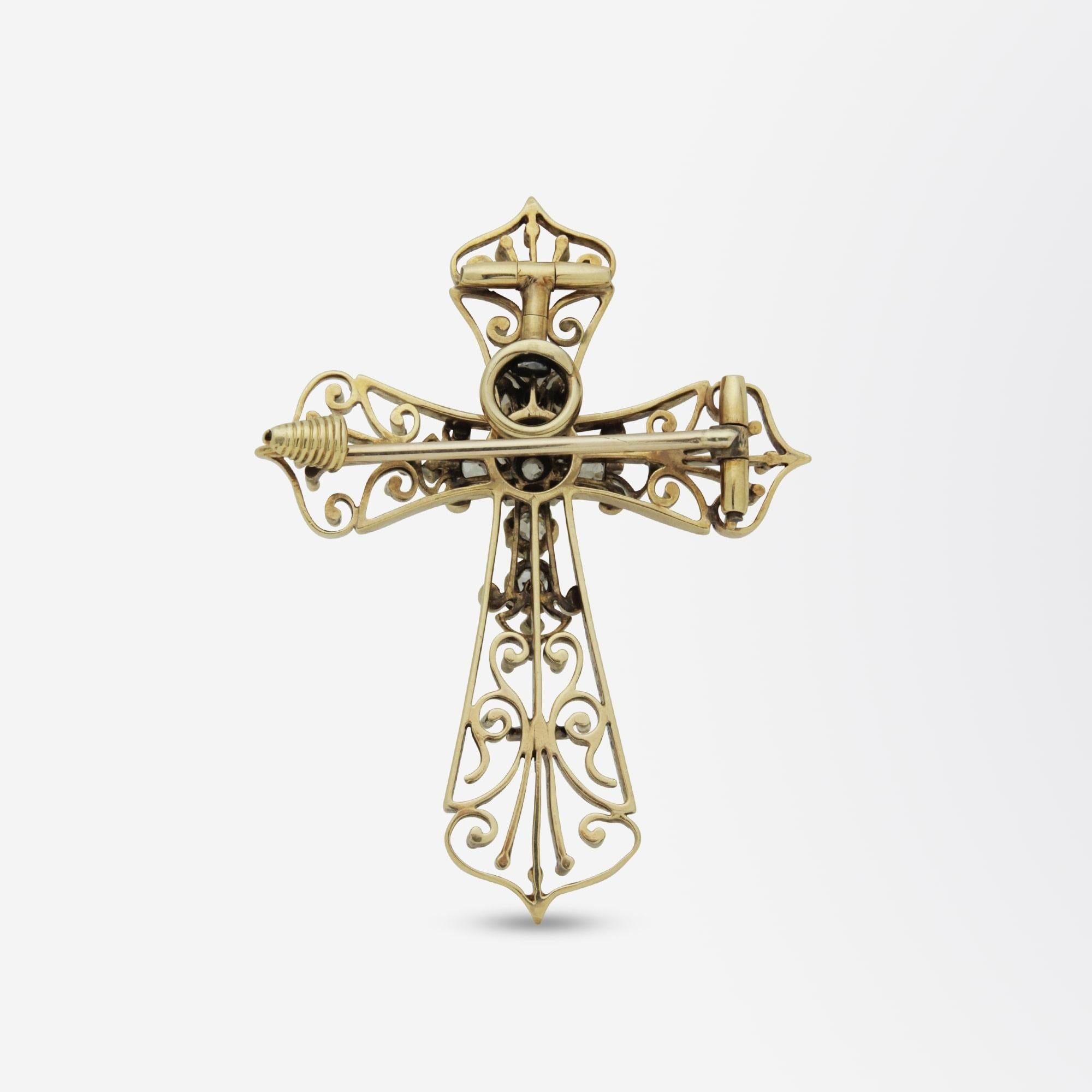 gold cross brooch