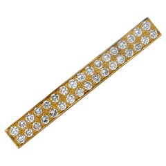 18kt Yellow Gold and Diamond Tie Clip