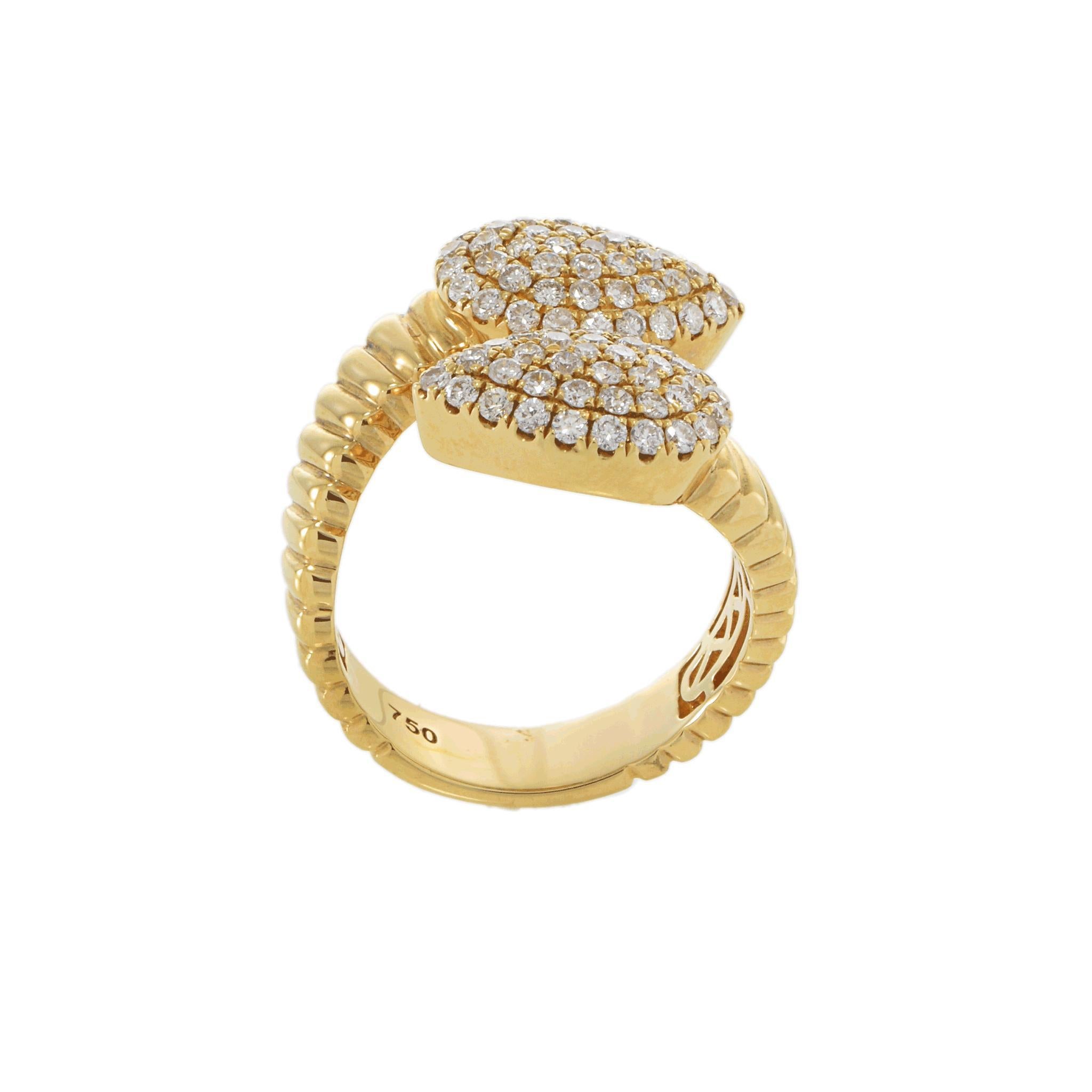 18KT Yellow Gold and Diamond Wrap Ring For Sale 1
