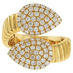 18KT Wickelring aus Gelbgold und Diamanten