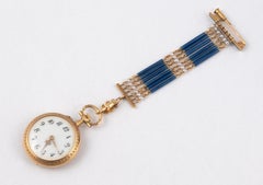 18kt Yellow Gold and Enamel Chatelaine Pocket Watch
