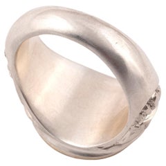 18kt Yellow Gold And Silver Intaglio Horses Men's Ring