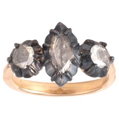 Antique 18kt Yellow Gold And Silver Rose-Cut Diamond Duchess Ring