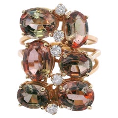 18kt yellow Gold Andalusite & Diamonds Ring