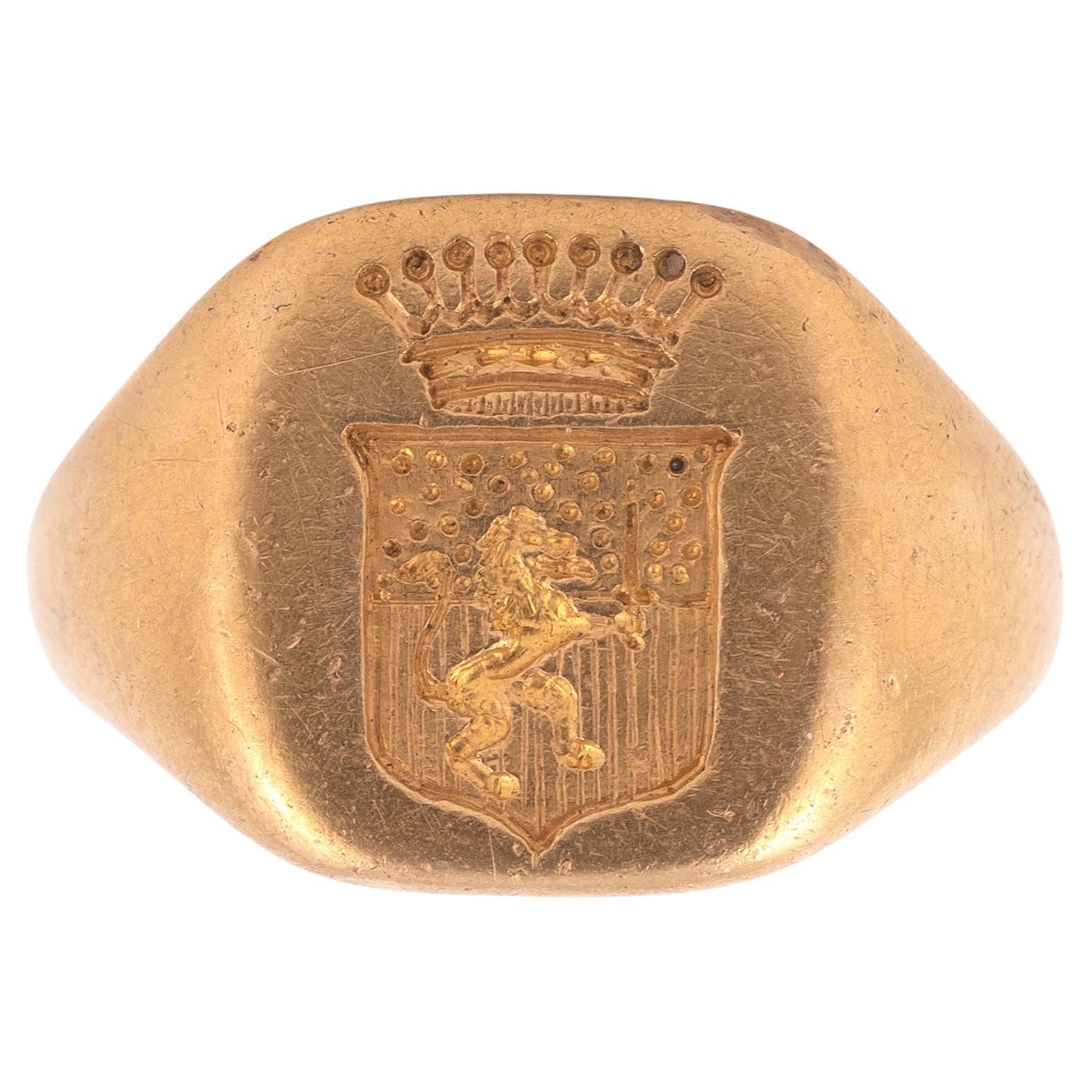 18kt Gelbgold Antiker französischer Siegelring