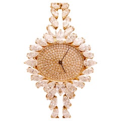18kt. Yellow gold Asprey London Wrist Watch / Bracelet  Marquise 21 Ct Diamonds