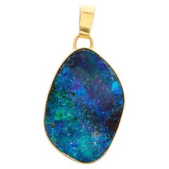 18kt Yellow Gold Australian Opal Pendant