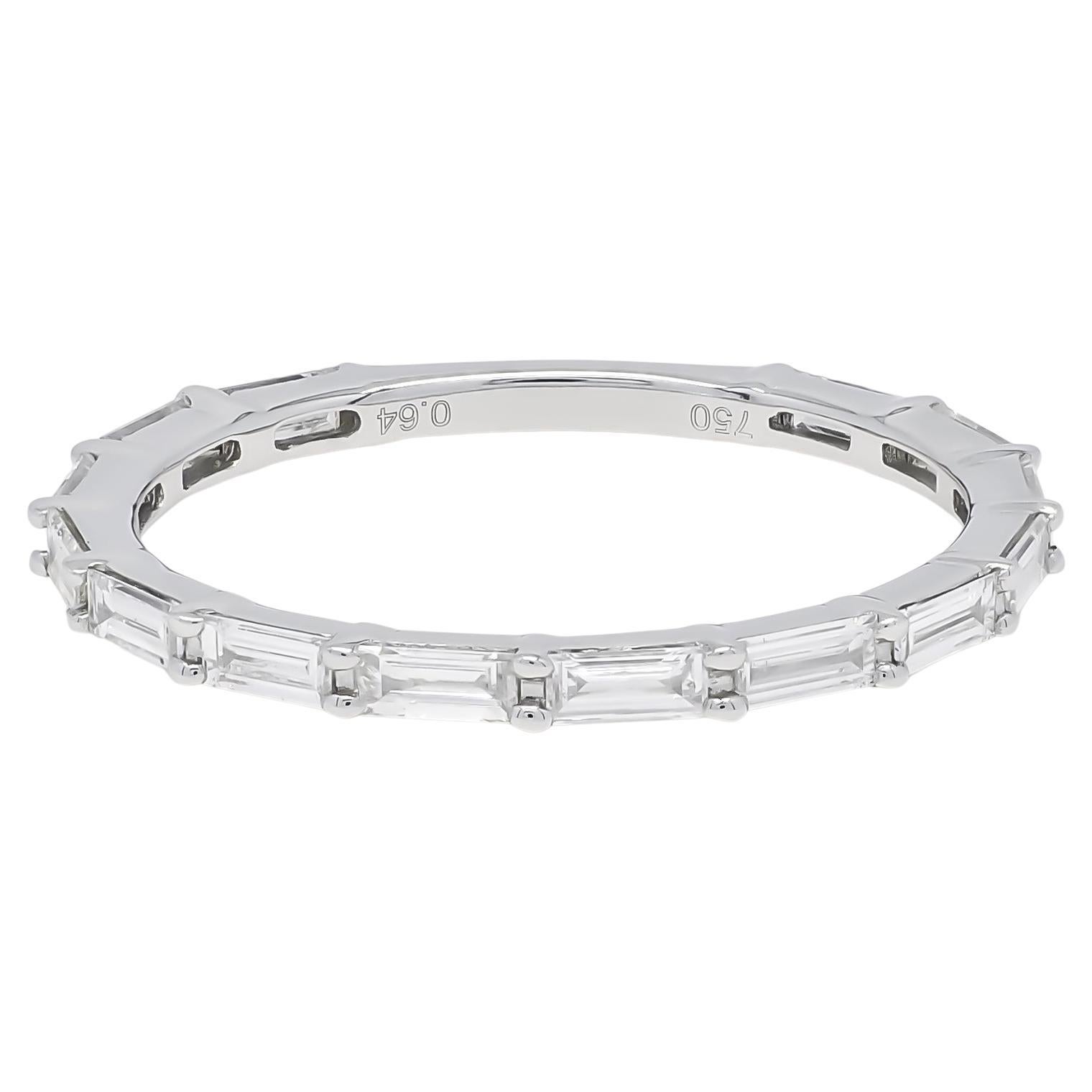 Dramatically different and undeniably striking, this exquisite diamond ring is poised to become your signature piece. Featuring meticulously prong-set baguette diamonds, the ring’s captivating design showcases the diamonds arranged in a diagonal