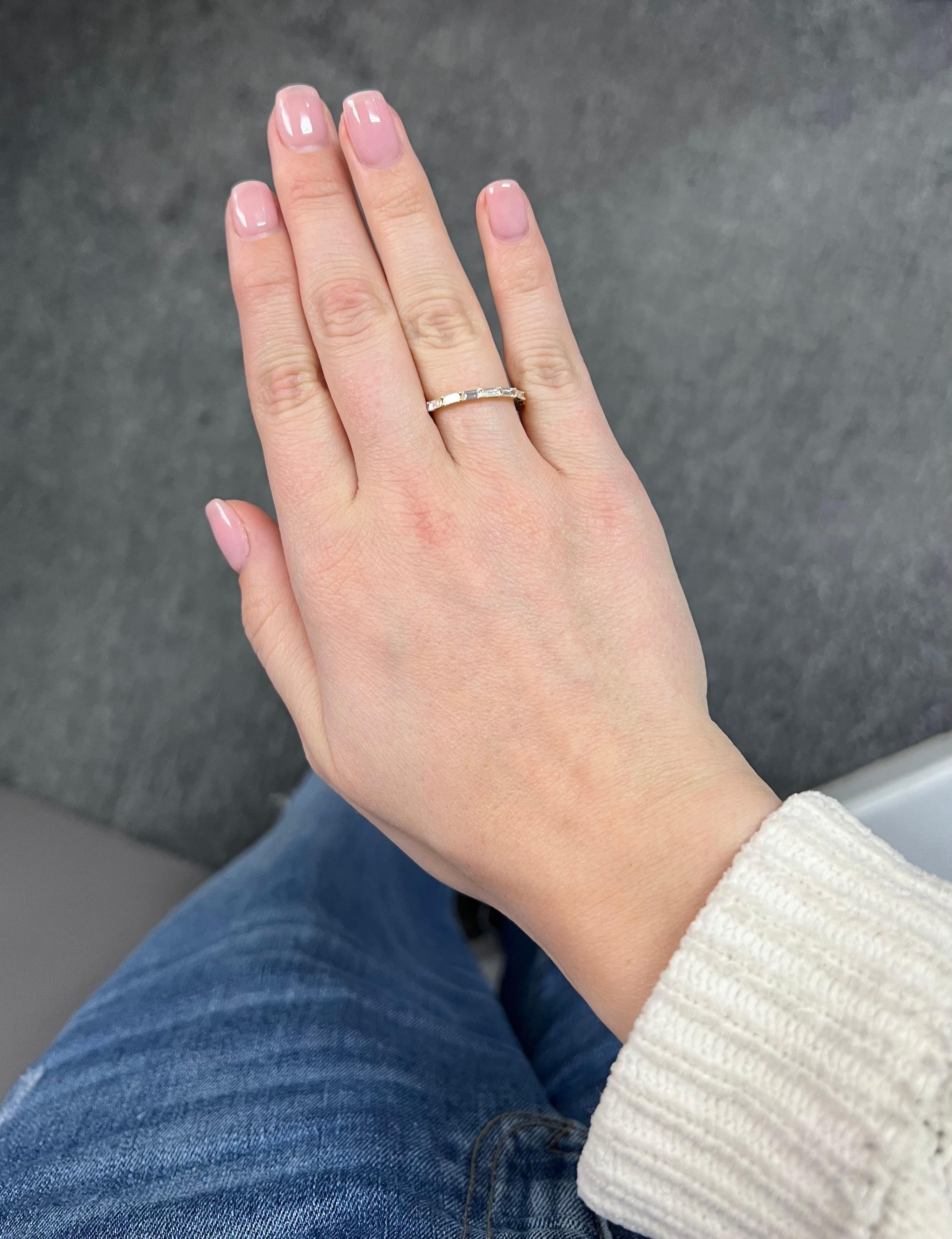 Natural Diamond 0.84 carats 18KT Yellow Gold Full Eternity Wedding Band For Sale 3
