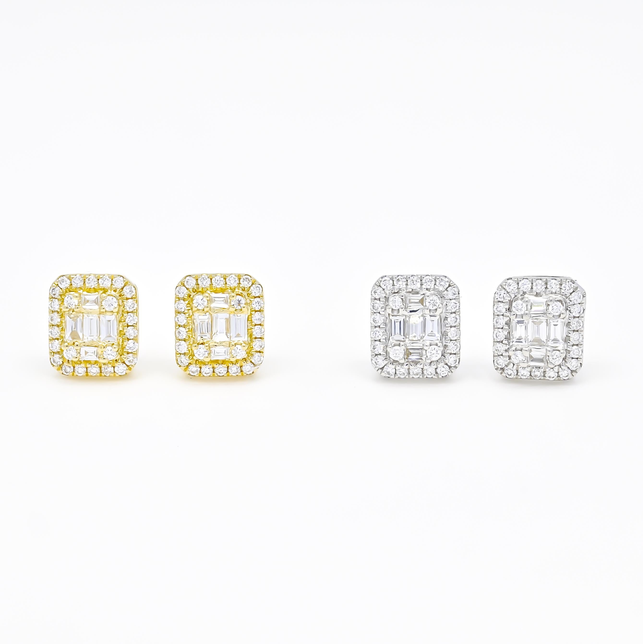 Pendiente de oro amarillo de 18 quilates con diamante natural de 0,34 quilates en Nuevo estado para la venta en Antwerpen, BE