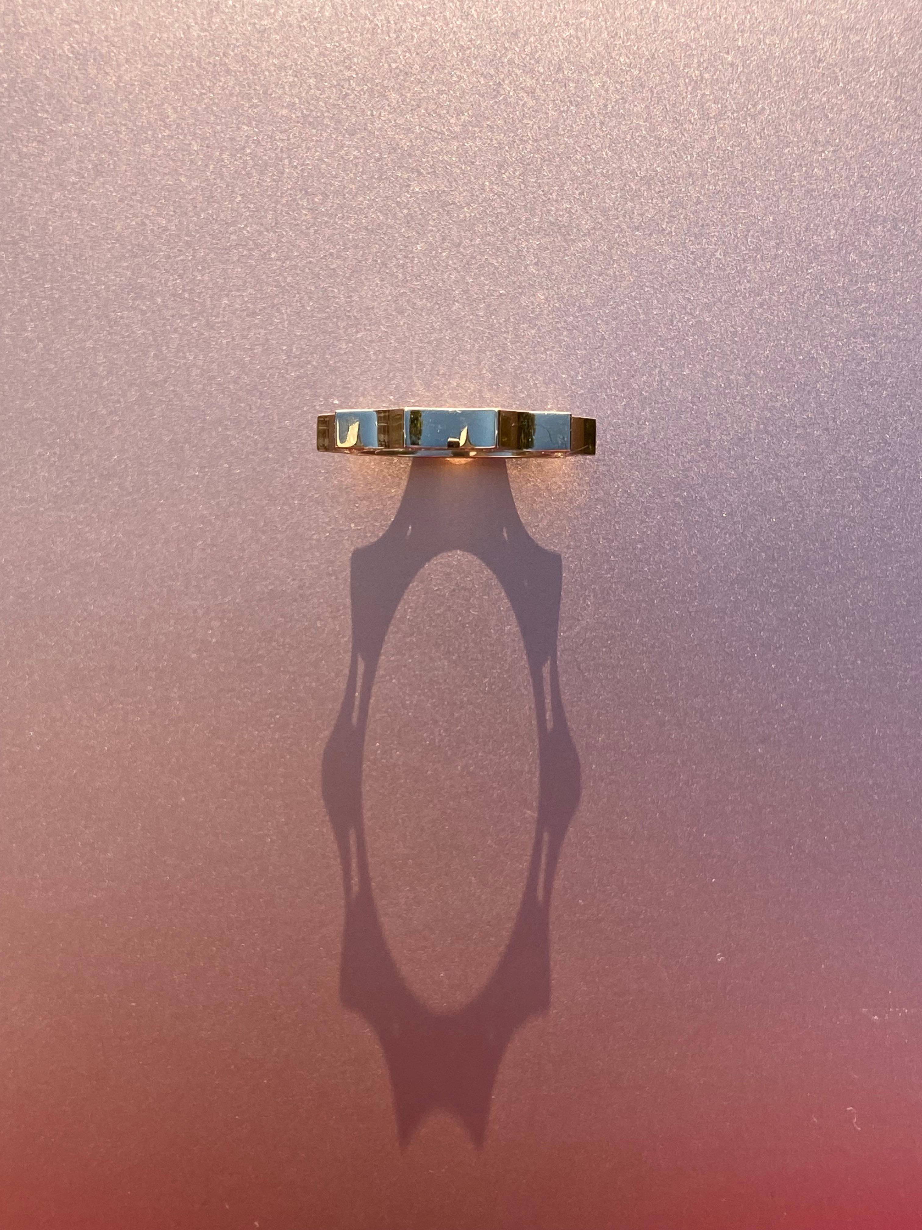 18kt Yellow Gold Band Ring 0.30 Ct White Diamond Made in Italy For Sale 2