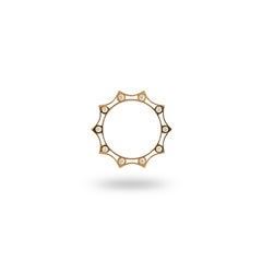 18kt Yellow Gold Band Ring 0.31 Ct White Diamond Made in Italy