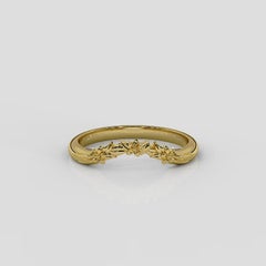 18kt Yellow Gold 'Blossom Wave' Wedding Band