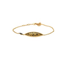 18kt gold bracelet diamonds, engraved painted in miniature and enamell  by hand.