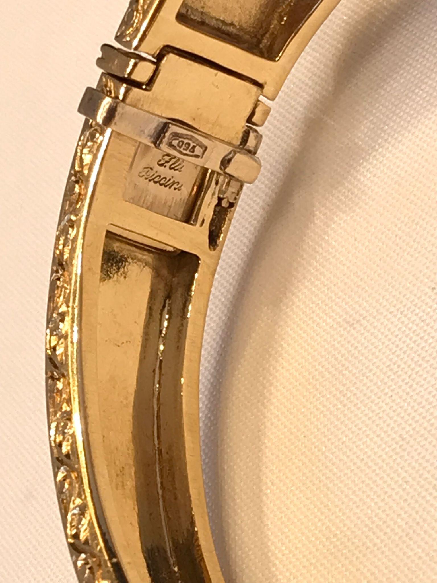 Taille brillant Bracelet en or jaune 18 carats avec saphirs bleus et diamants. en vente
