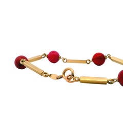 18kt yellow Gold Bracelet with Corals