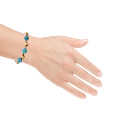 18kt yellow Gold Bracelet with Turquoises