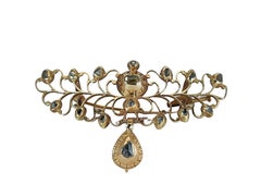 18kt Yellow Gold Brooch / Pendant With Rose Cut Diamonds
