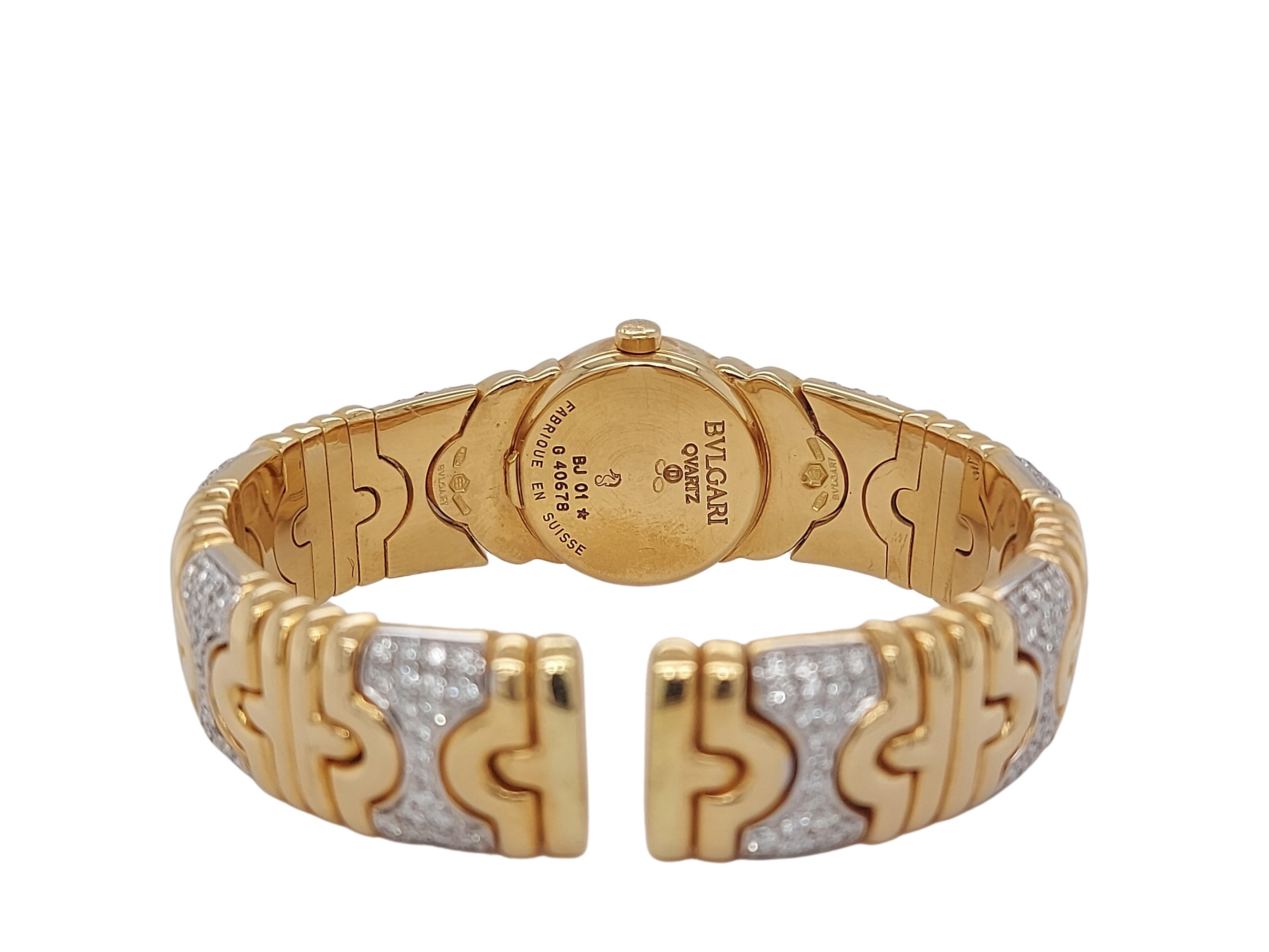 Women's 18kt yellow gold Bulgari Parentesi with Diamonds, Quartz movement For Sale