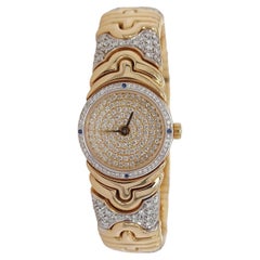 Bulgari Montre Parentesi en or jaune 18 carats avec mouvement en quartz et diamants