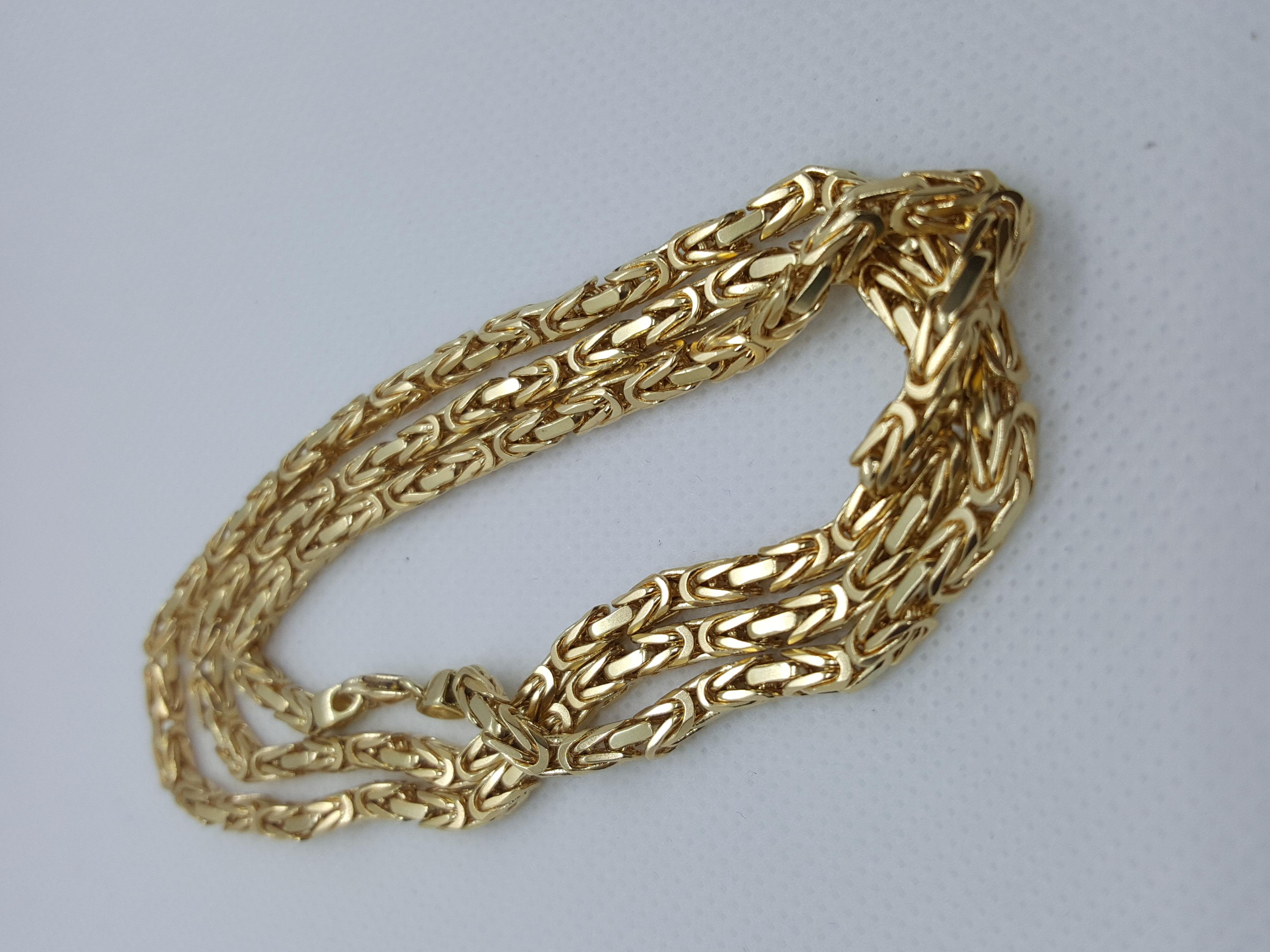 18kt Gelbgold Byzantinische Kette, 26 in Karabinerverschluss, 56,6 Gr, Qualität Unisex 1