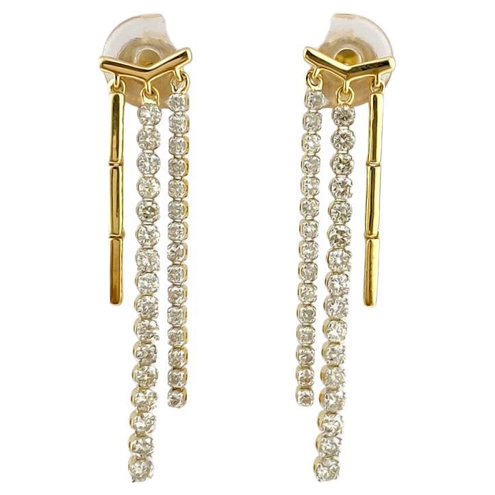 18KT Yellow Gold Cascading Diamond Drop Earrings