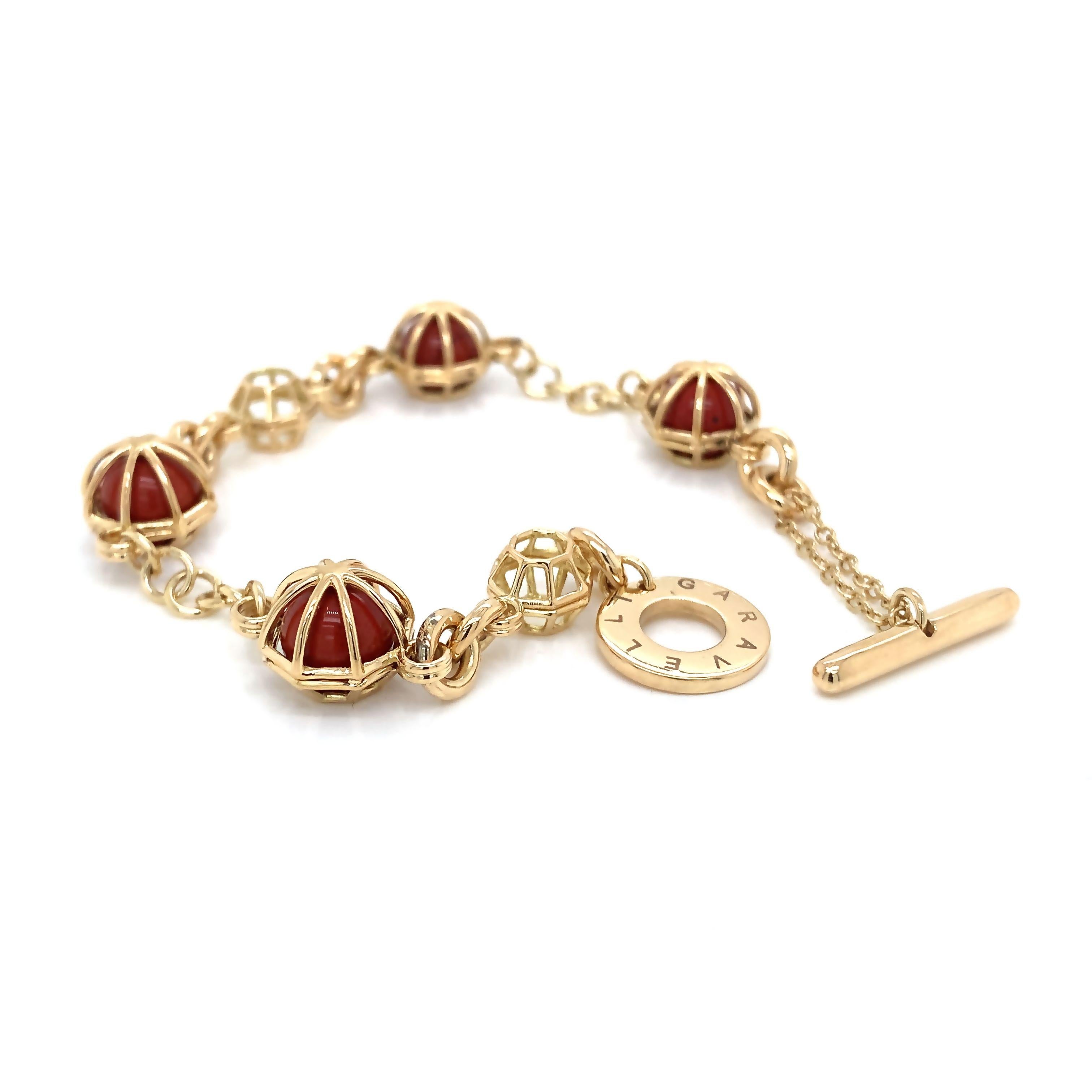 Contemporary 18KT Yellow Gold Chain Bracelet with JASPERS Spheres For Sale