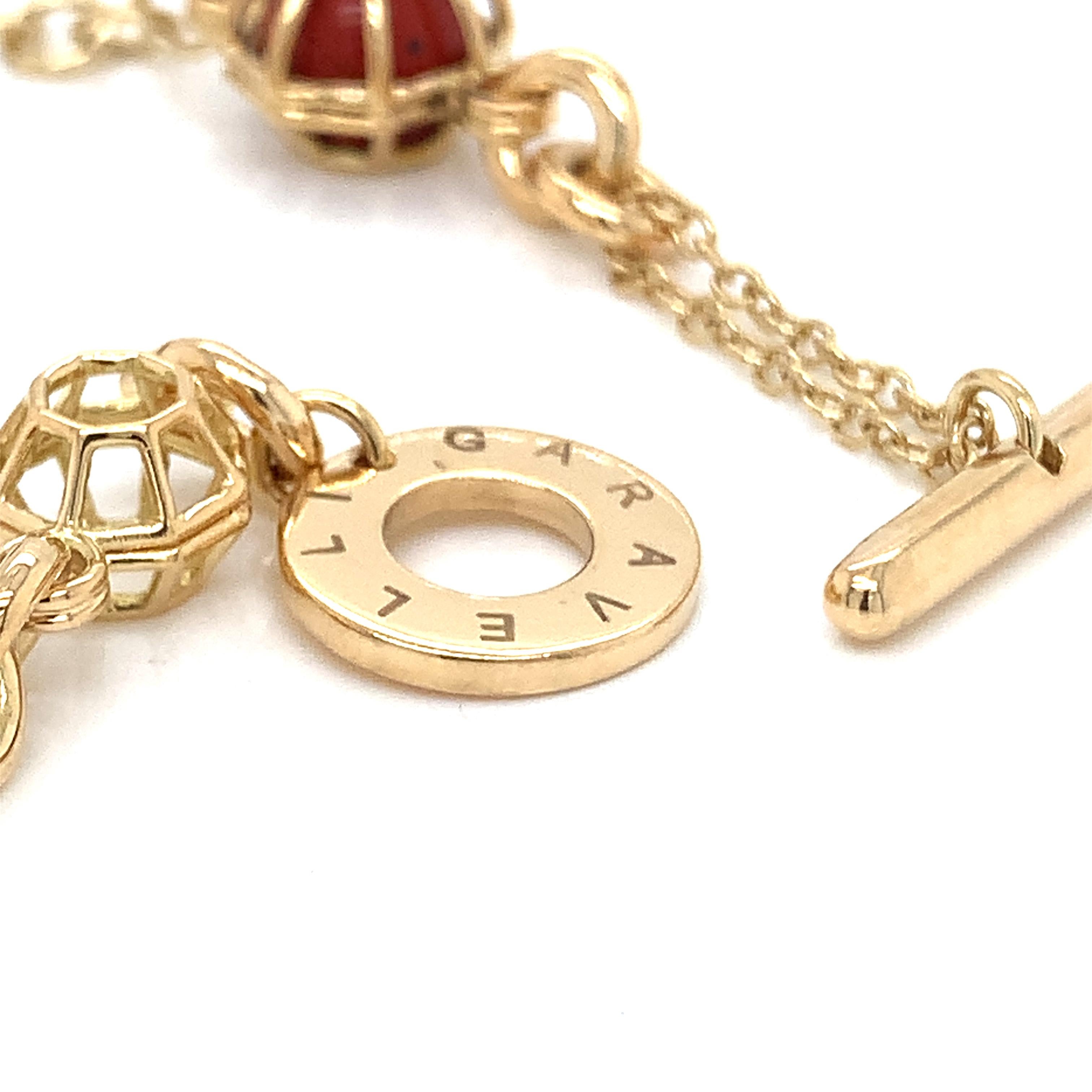 Taille ronde Bracelet chaîne en or jaune 18 carats avec sphères JASPERS en vente