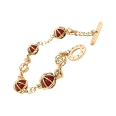 18KT Yellow Gold Chain Bracelet with JASPERS Spheres