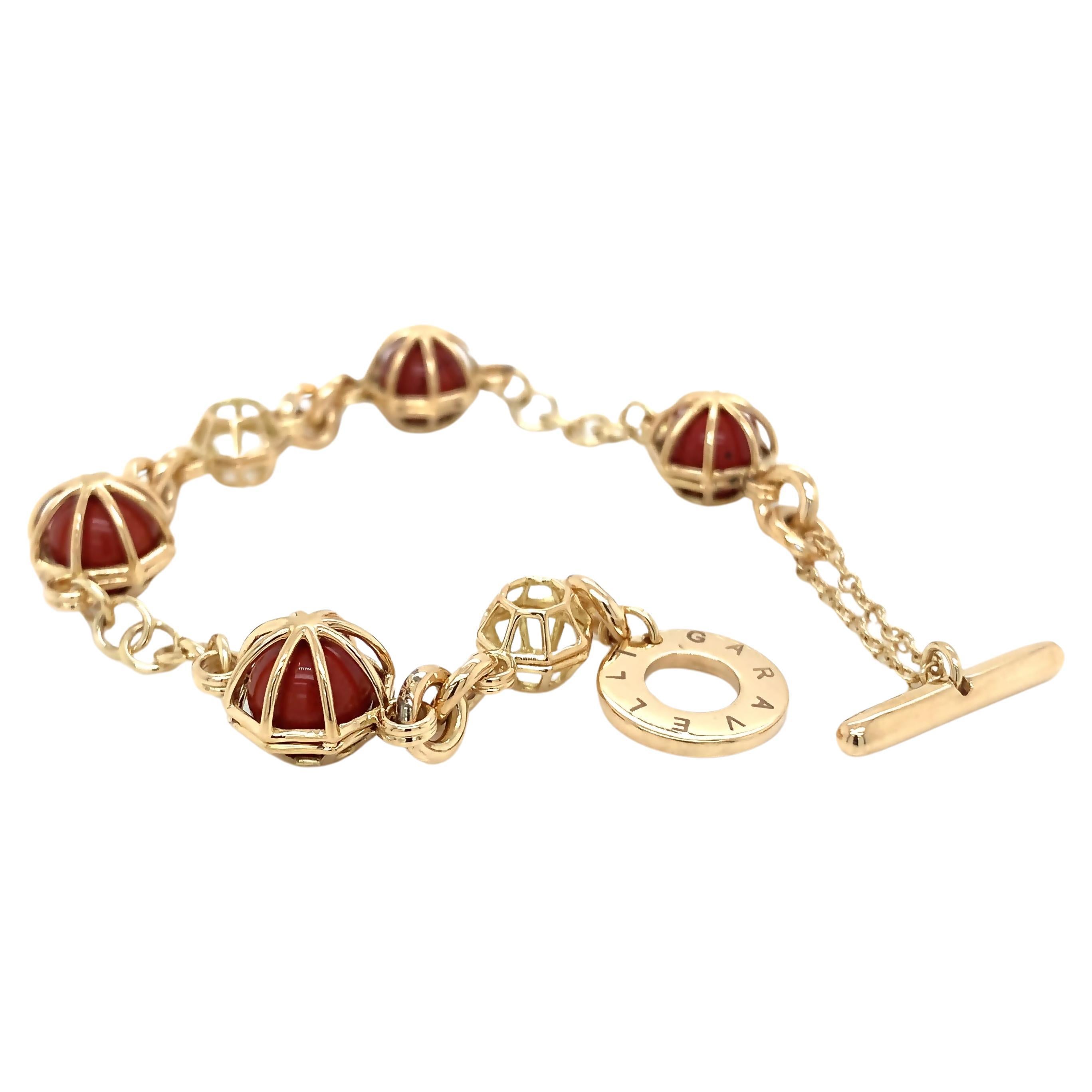18KT Yellow Gold Chain Bracelet with JASPERS Spheres