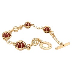 18KT Gelbgold Kettenarmband mit JASPERS-Kugeln