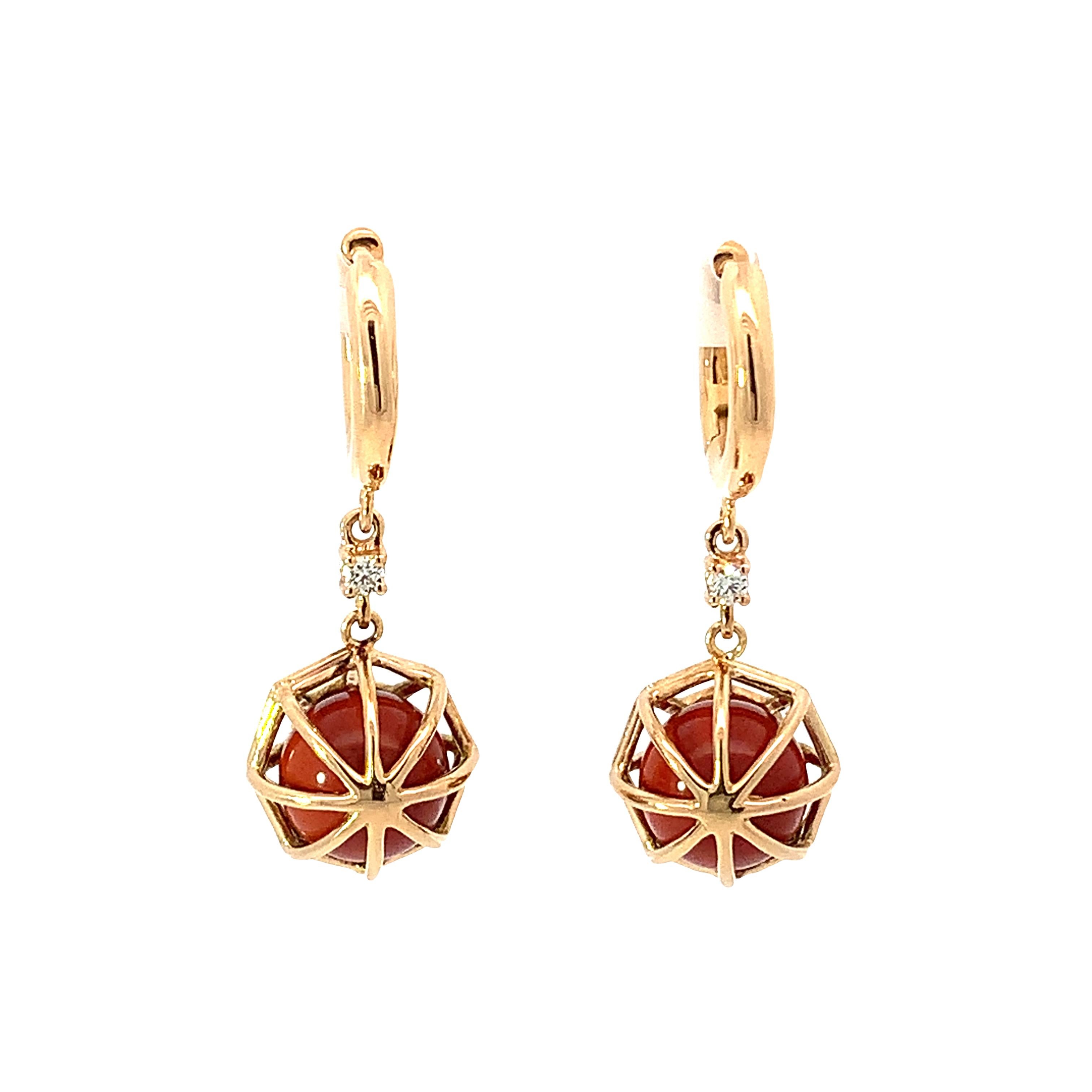 Boucles d'oreilles pendantes en chaîne en or jaune 18KT avec   JASPERS Sphères 
 

18 kt or jaune grammes :  6.20
 Fabriqué à Valenza, Italie
 
