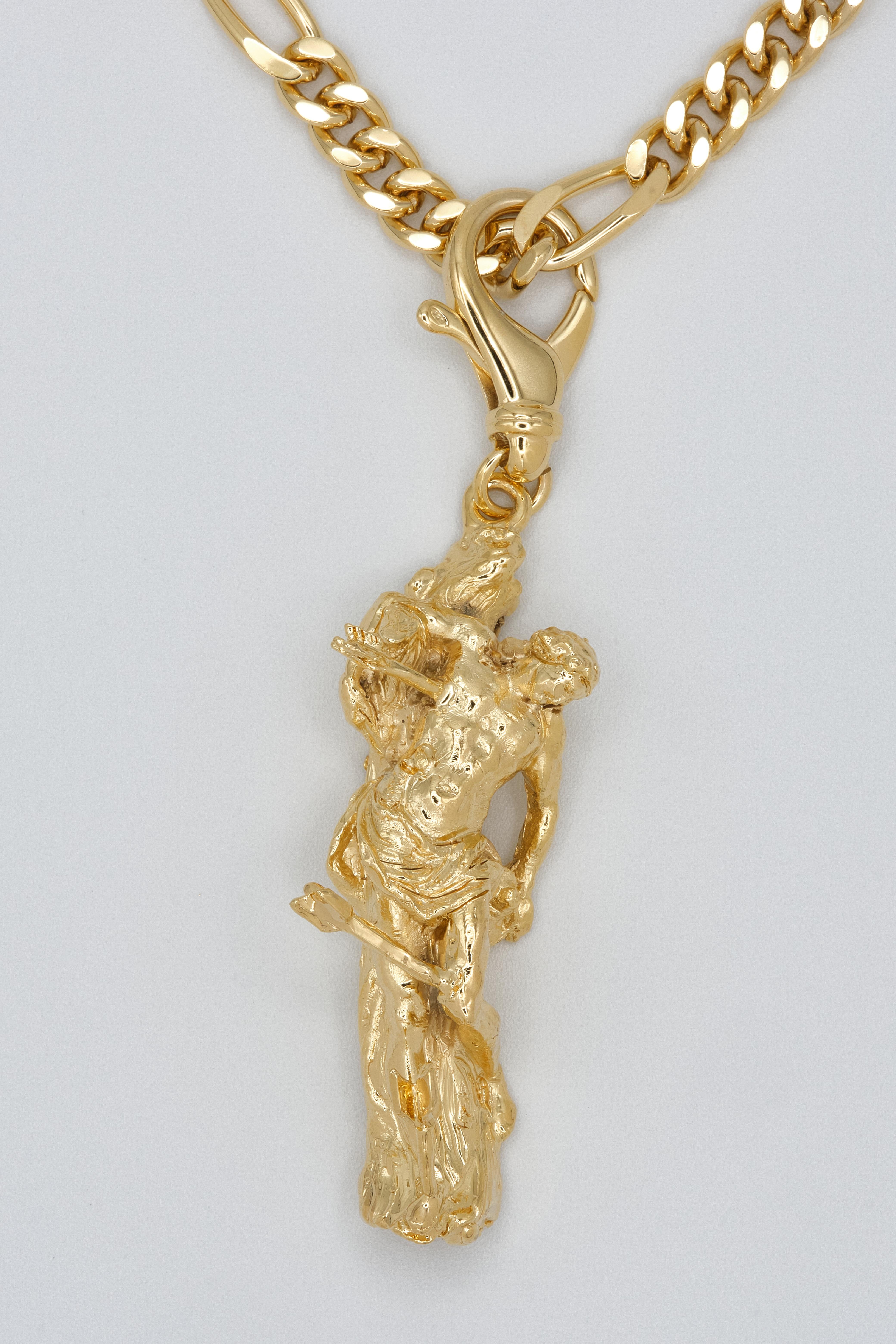 st sebastian gold pendant