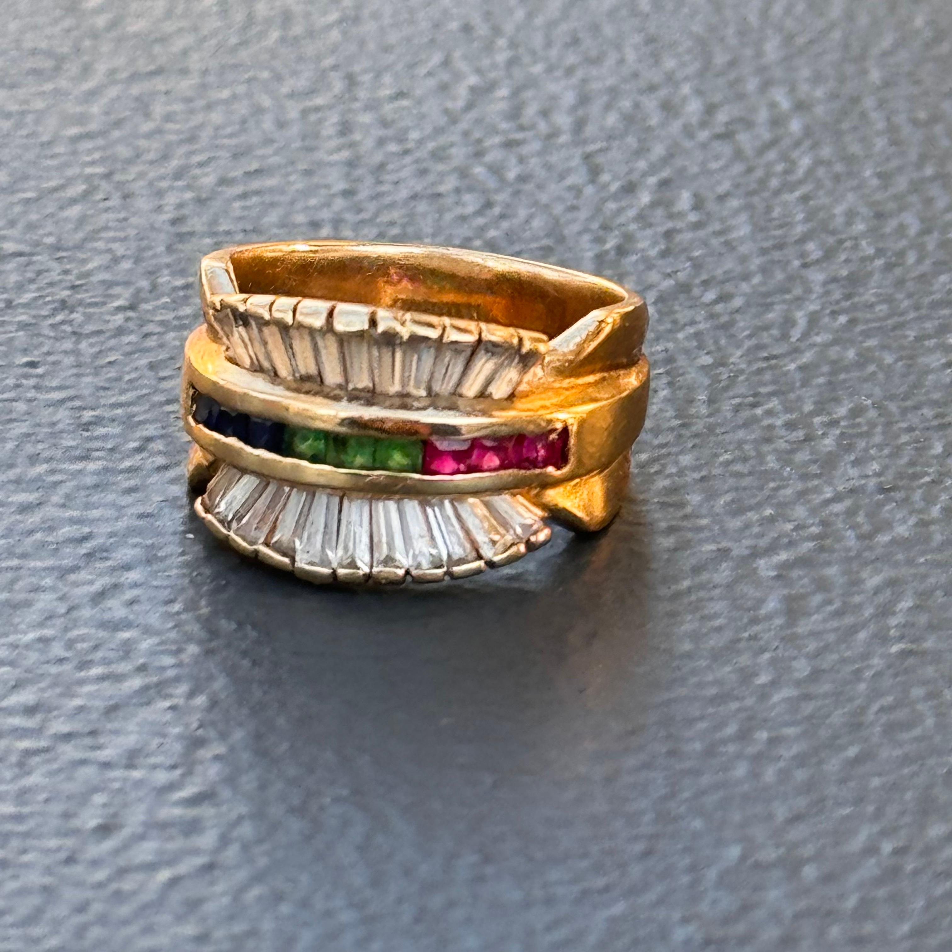 Women's 18kt yellow gold Cigar Bang style ring  For Sale